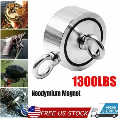 1300LBS Pull Force Fishing Magnet Kit Super Strong Neodymium Treasure Hunting