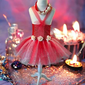 Handmade Tutus Girls Dress Princess 2 - 3 Yrs Glitter Birthday Party UK MADE - Picture 1 of 9