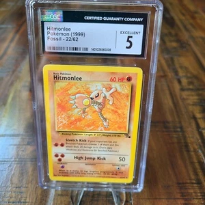 Tarjeta Pokémon Hitmonlee 22/62 1999 fósil ilimitada clasificación CGC excelente 5 - Imagen 1 de 2