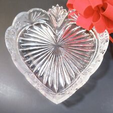 Vintage Oneida SOUTHERN GARDEN Crystal Heart Vanity Tray 7.75" Made in Germany