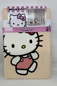 Hello Kitty Shower Curtain Peach 72in x 72in - Picture 1 of 6