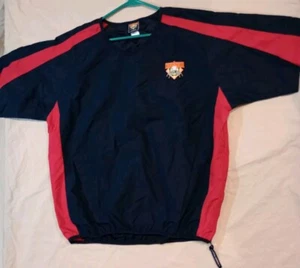 Cooperstown Dream Parks Batting Cage Jacket Medium Blue Red Pullover Windbreaker - Picture 1 of 7