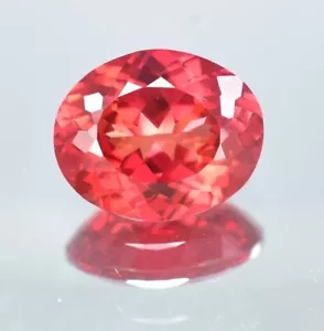 8Ct Certified Natural Padparadscha Sapphire Oval Loose Gemstone 12.8X10.8mm - Picture 1 of 5