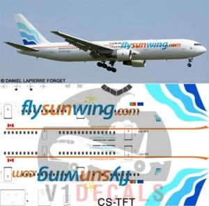 V1 Decals Boeing 767-300 Sunwing for 1/144 Zvezda Model Airplane Kit V1D0099  - Picture 1 of 8