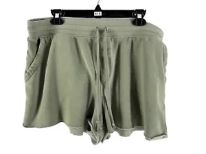 Aerie Women's Green Distressed Pockets Comfy Lounge Sweat Shorts Size XL - Picture 1 of 5