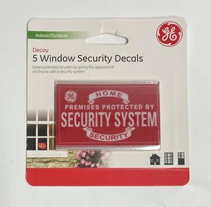 36020 GE 1,8" x 3" Innen/Außen Lockvogel 5 Fenster Haus Sicherheit Schild/Aufkleber - Bild 1 von 2