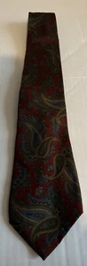 BURBERRYS Tie of LONDON 100% Silk, Purple, Maroon, Black, Paisley Luxury Necktie - Picture 1 of 3