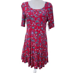 Karen Kane Women’s A-line Red Paisley Floral Mini Dress Sz Med Church Party Nwt - Picture 1 of 11