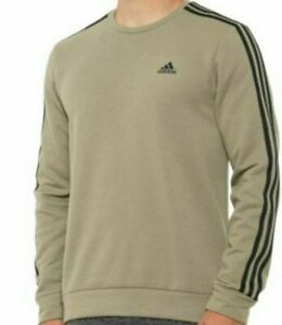 NEW Men's Adidas Crewneck Sweater Sweatshirt Pullover 3 Stripe Logo Long Sleeve