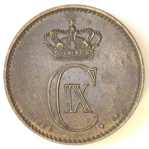 DÄNEMARK 1886(h) C.S. 2 ØRE (KM#793.1) XF - Bild 1 von 2