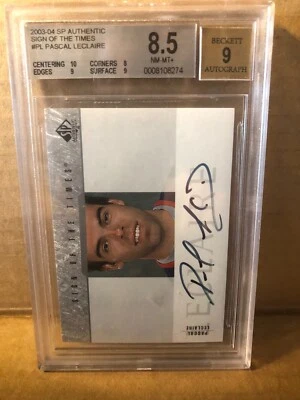 2003-04 SP Authentic Sign of the Times #PL Pascal Leclaire BGS Graded 8.5 NM MT - Image 1 of 2