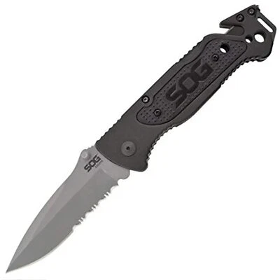 SOG Escape Tactical Folding Pocket Knife- 3.4 Inch Serrated Edge Blade Knife w/ - Image 1 of 4