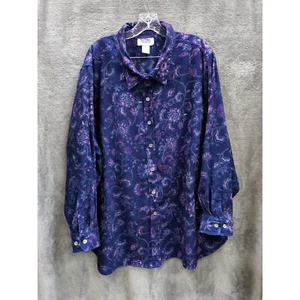 Substantial Top Womens 3X Plus Size Dark Moody Floral Heavyweight Poly/Spandex - Picture 1 of 6