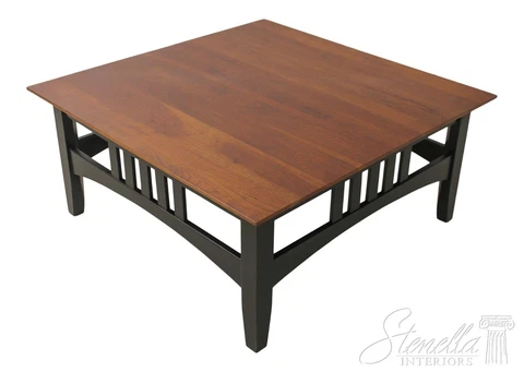 58844EC: ETHAN ALLEN Modern Design Black & Cherry Coffee Table Cover
