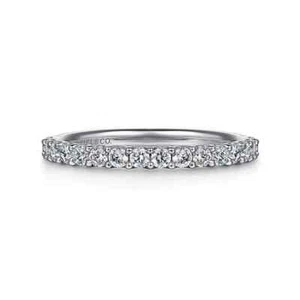 New Gabriel & Co. 14K White Gold Shared Prong Set Diamond Band AN7603W44JJ - Picture 1 of 5