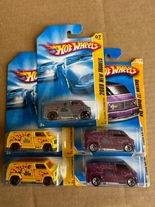 Hot Wheels Lot 5x Custom '77 Dodge Van 2008 New Models D39 - Photo 1 sur 1