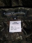 Guess Collection Dress Pants Brown With Metallic Flowers Size 8