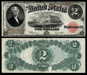 1917 $2 LARGE SIZE~LEGAL TENDER NOTE~~VERY FINE - Picture 1 of 1