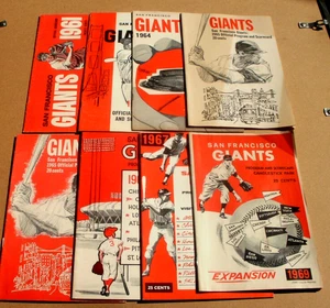 (8) Diff 1961 - 1969 San Francisco Giants Programs - All Unscored Candlestick - Picture 1 of 9