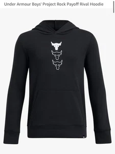 Under Armour Boys' Project Rock Payoff Rival Hoodie, Youth Large - Picture 1 of 2