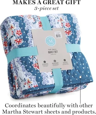 Juego de edredón reversible de 3 piezas 100 % algodón MARTHA STEWART KING Foto 1 de 4