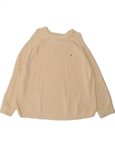 TOMMY HILFIGER Womens Boat Neck Jumper Sweater UK 20 2XL Beige Cotton CL60 - Picture 1 of 3