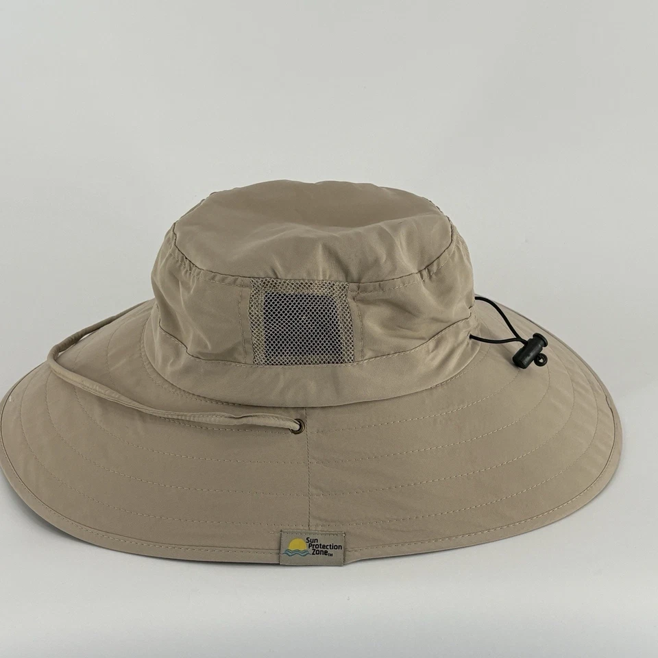 Солнцезащитная зона открытый широкий желтовато-коричневый хаки Booney шляпа UPF 50 + взрослых регулируемый - Изображение 1 из 4