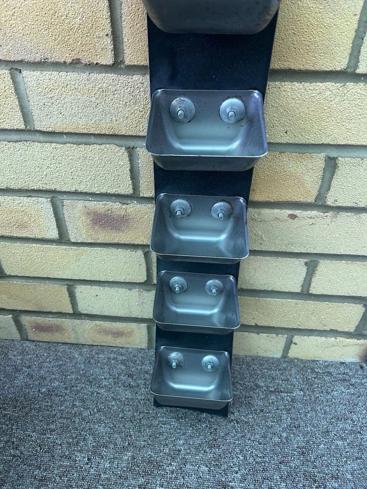 5X Vintage Grain Buckets On A Belt From An Old Malt Factory - Image 1 of 4