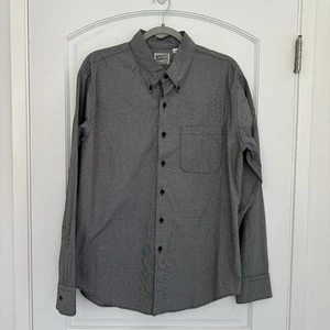 Naked & Famous Denim Houndstooth Buttondown Shirt, sz Large, Japanese Fabric - Picture 1 of 5