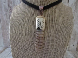Rattlesnake Rattle Pendant Snake Necklace Spirit Animal Bone Jewelry Boho N6477 - Picture 1 of 5