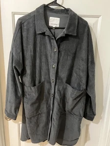 Rita Row Mira Gray Shirt Dress. Size Medium and New with Tags - Picture 1 of 6