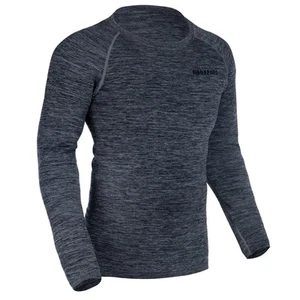 Oxford Advanced Motorbike Motorcycle Long Sleeves Base Layer Top Marl Charcoal - Picture 1 of 8