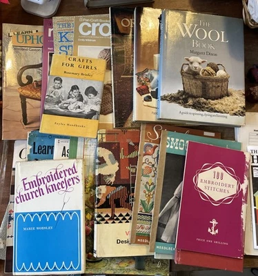 Vintage Embroidery Knitting Crafting Design Books Job Lot - Image 1 of 4