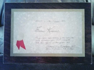 Evel Knievel Personal Caesars Jump, Dr. Homer A. Graham Wertschätzung Plakette 1970 - Bild 1 von 6