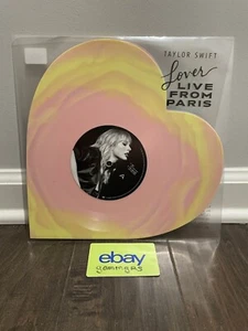 Taylor Swift LOVER (LIVE FROM PARIS) HEART SHAPED VINYL ❤️IN-HAND SHIPS NOW❤️ - Picture 1 of 12