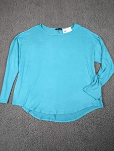 Lane Bryant Womens Shirt 14-16 Blue Crew Neck Long Sleeve Pullover Top Soft NWT! - Picture 1 of 8
