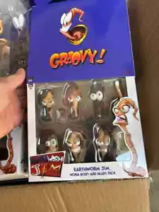 Figura de acción DNA Earthworm Jim 6" con cabeza de gusano esculpida - Imagen 1 de 11