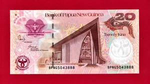 RARE 20 KINA 2008 PAPUA NEW GUINEA UNC COMMEMORATIVE NOTE (Pick-36a) Birds Fauna - Picture 1 of 2