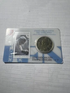 2015 Italy VATICAN Official Issue 50 Cent Euro COINCARD STAMP UNC N. 7 / UFN - Picture 1 of 2