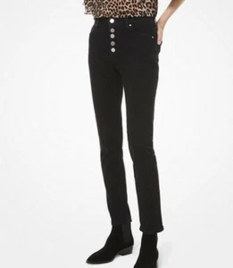 MICHAEL KORS Selma Skinny Stretch-Denim Hochhaus Skinny Jeans schwarz 14P - Bild 1 von 2
