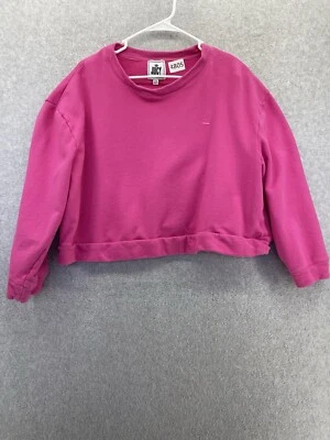 Женский однотонный розовый пуловер Juicy Couture свитер размер 2X хлопок укороченный - Изображение 1 из 4