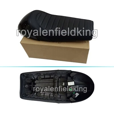 Adapté Pour Royal Enfield Gt & Intercepteur 650 D2 Cuir Simple Siège & Noir Col - Photo 1/4