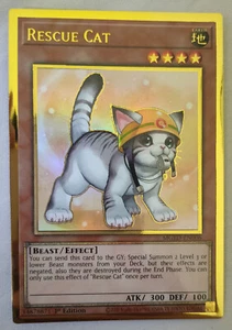 Rescue Cat - MGED-EN006 - Premium Gold Rare - Near Mint - Yugioh - Picture 1 of 1