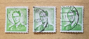 Belgium Stamp Lot Of 3 Belgie/Belique King Baudouin Green 3F 1958-1972 Used - Picture 1 of 3