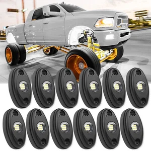 12PCS White LED Pods Rock Lights Underbody Neon Kit For Dodge Ram 1500 2500 3500 - Picture 1 of 11