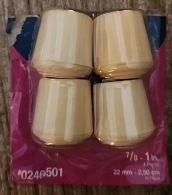 Waxman ~ Puntas de silla de goma suave al tacto 4 piezas. Blanco, 7/8 - 1 pulgada, 1595L Foto 1 de 3