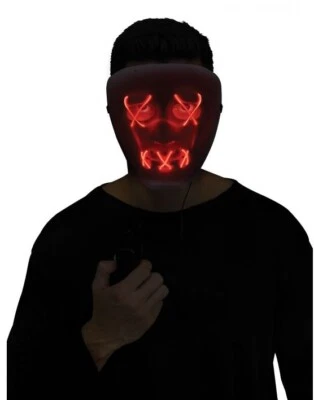 Light-Up Illumo Purge Mask - Black - Costume Accessory - One Size - 4 Colors - Image 1 of 4