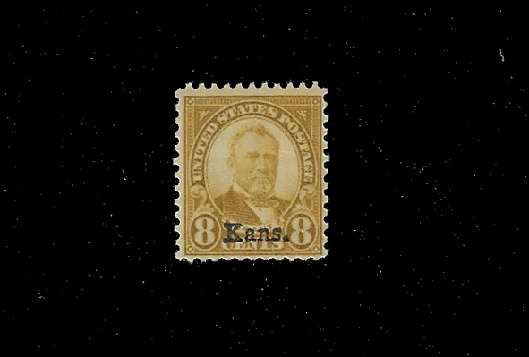 US Scott 666 Kansas Overprint Unused No Gum Fine - Very Fine SCV 72.50 - Image 1 of 1