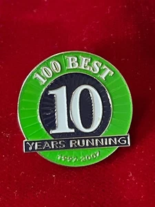 100 Best 10 Year Running 1997-2007 Award Soft Enamel Lapel Pin 1.1" - Picture 1 of 2