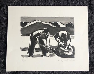 JOSEF HERMAN OBE RA 1911-2000 "Potato Harvest" Limited Ed Lithograph Ed 75 - Picture 1 of 5